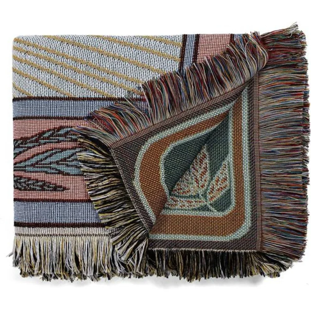 Boho Throw Blanket Reversible Cotton Tapestry Hippie Room Decor